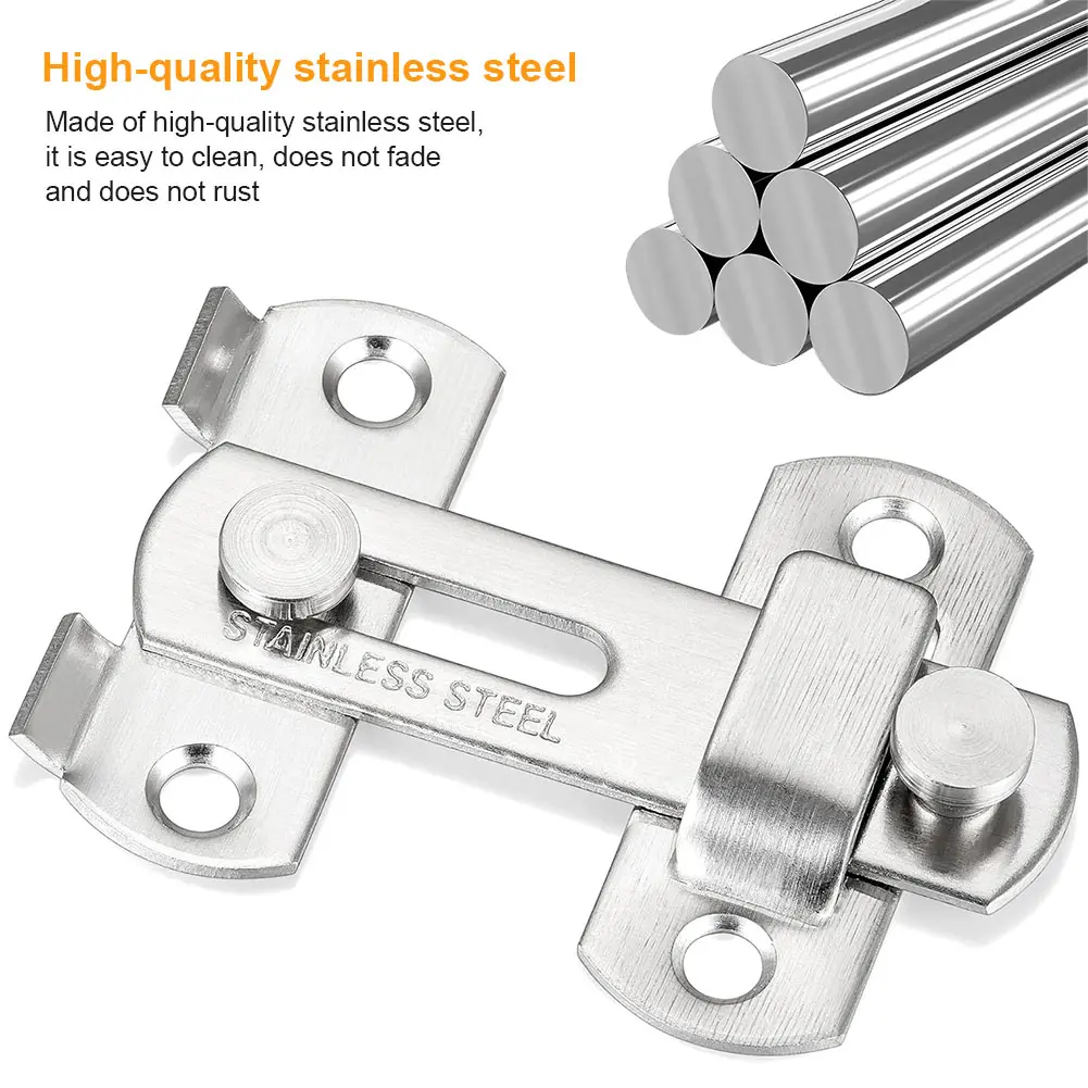16Pcs Gate Latches Stainless Steel Door Buckle Anti-Theft Door Bolt Safety Door Lock for Barn Door Window Cabinet
