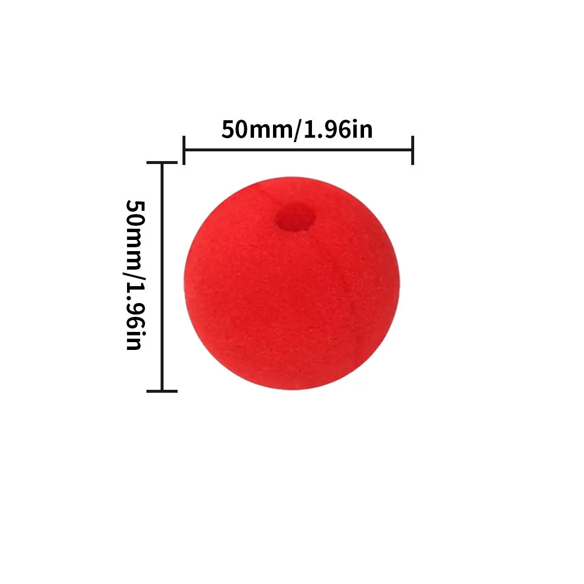 30-100PCS 50mm Red Sponge Balls Foam Circus Clown Nose Soft Red Nose Party Funny Stage Performance Props Circus Cosplay Costume