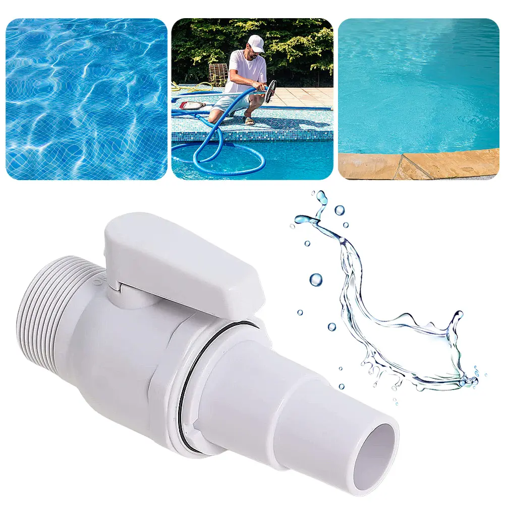 2-Way Ball Valve Bidirectional Ball Valve 1.5 - 1.25in Pool Pump Valve Maximum 50 PSI Pressure Rating for Above Ground Pool