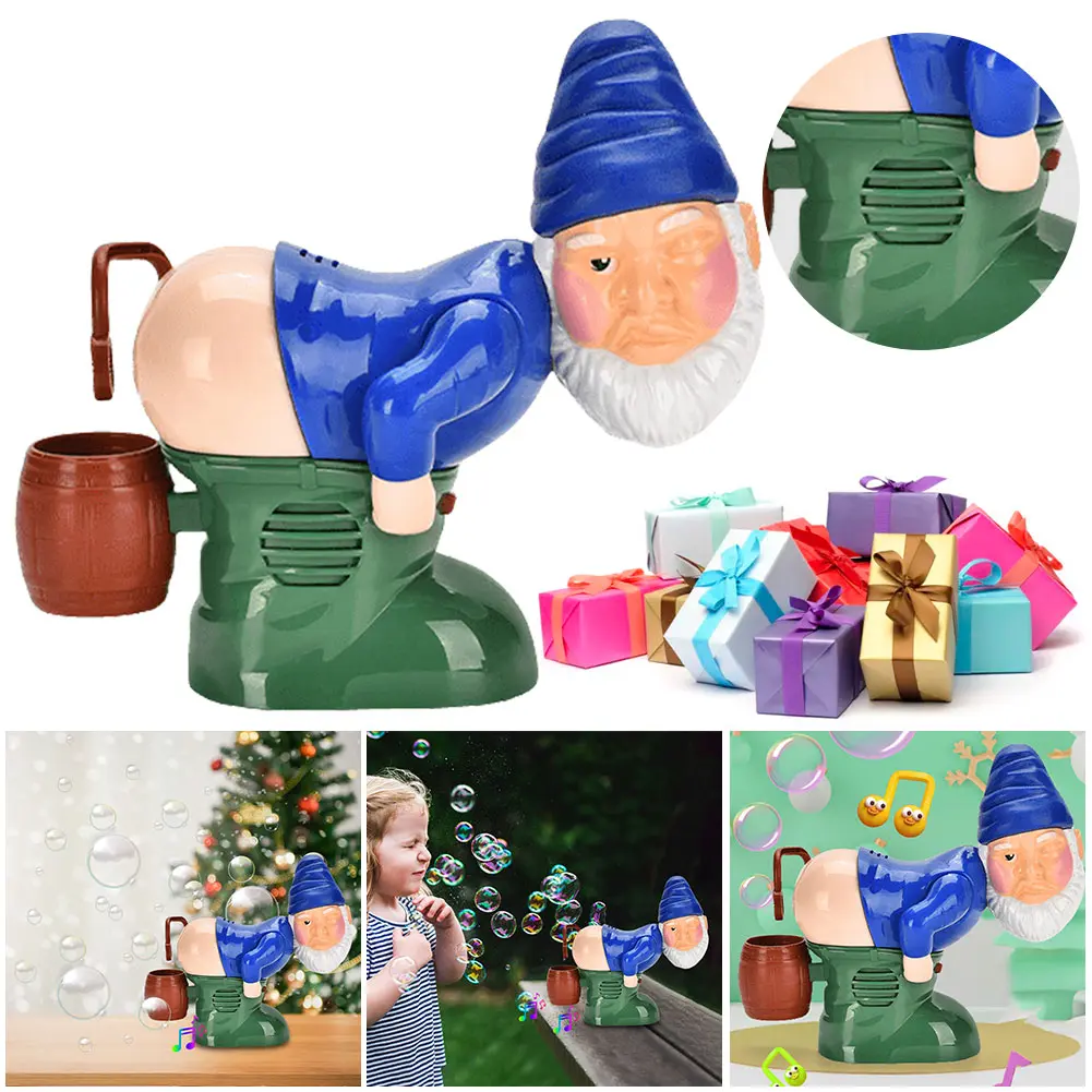 Santa Claus Santa Claus Bubble Blower Creative Gnomes Farting Bubble  with Sound & Light Battery Operated Xmas Party Favors