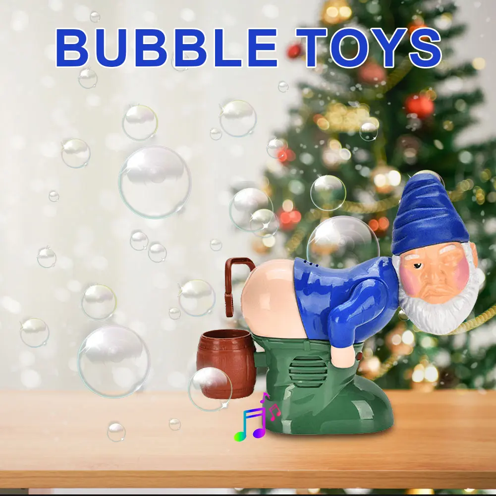 Santa Claus Santa Claus Bubble Blower Creative Gnomes Farting Bubble  with Sound & Light Battery Operated Xmas Party Favors