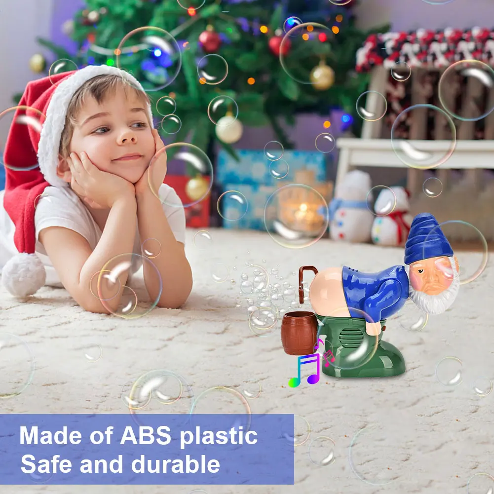 Santa Claus Santa Claus Bubble Blower Creative Gnomes Farting Bubble  with Sound & Light Battery Operated Xmas Party Favors