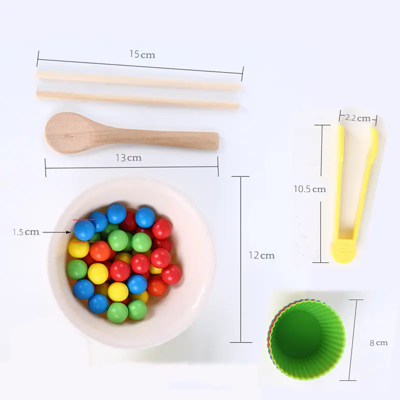 Wooden Montessori Clip Beads Toy Fine Motor Training Color Sorting Matching Early Learning Educational Toys For Children Kids
