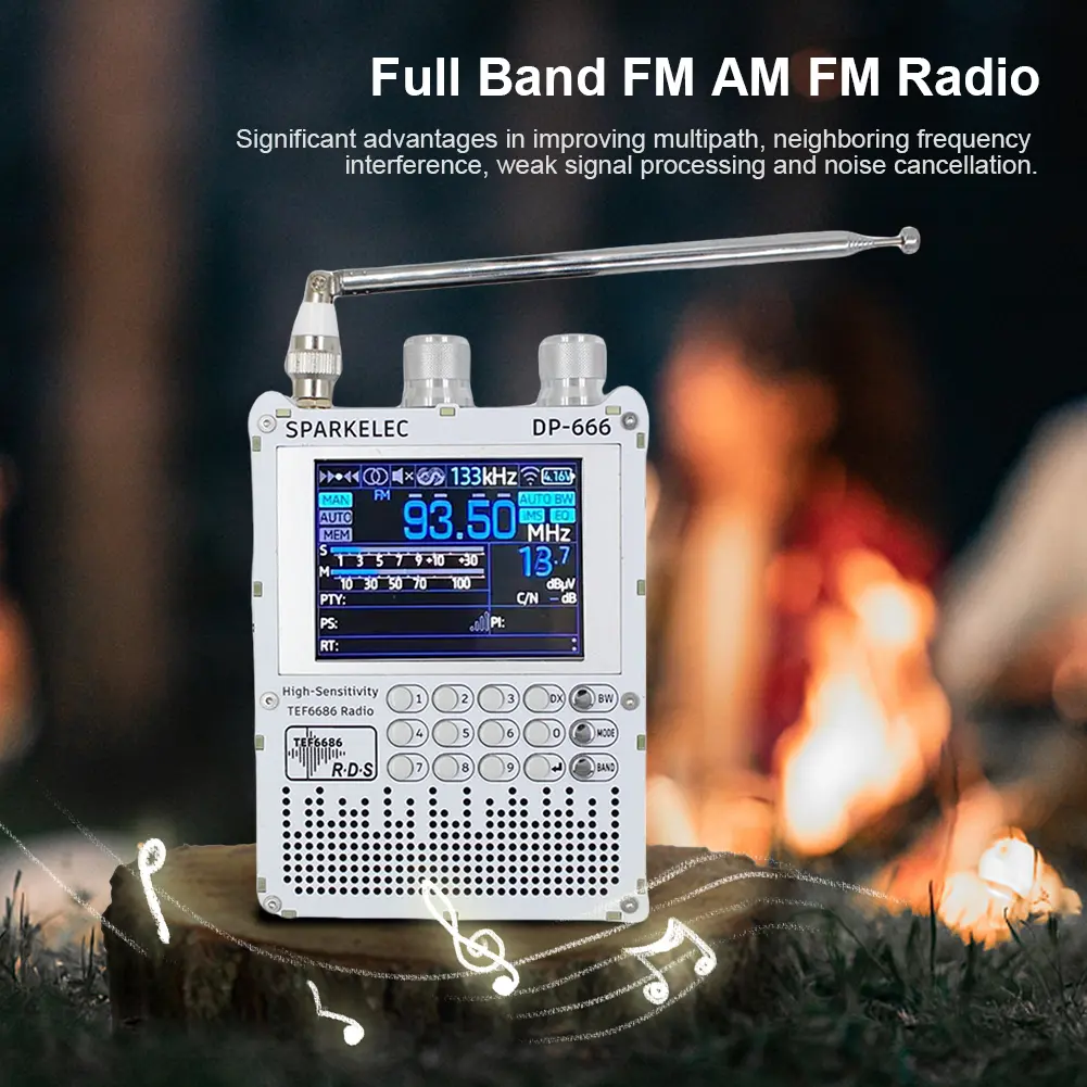 DP-666 TEF6686 High Sensitivity Full Band FM AM Short Wave Radio with LCD Display DSP Full Band Portable Radio
