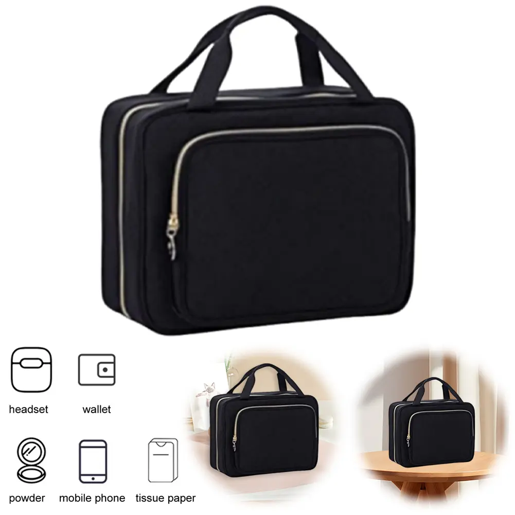 PVC Casual Skincare Pouch PU Leather Versatile Toiletry Case Large Capacity Toiletries Organizer Bag Ladies Outdoor Travel Bag