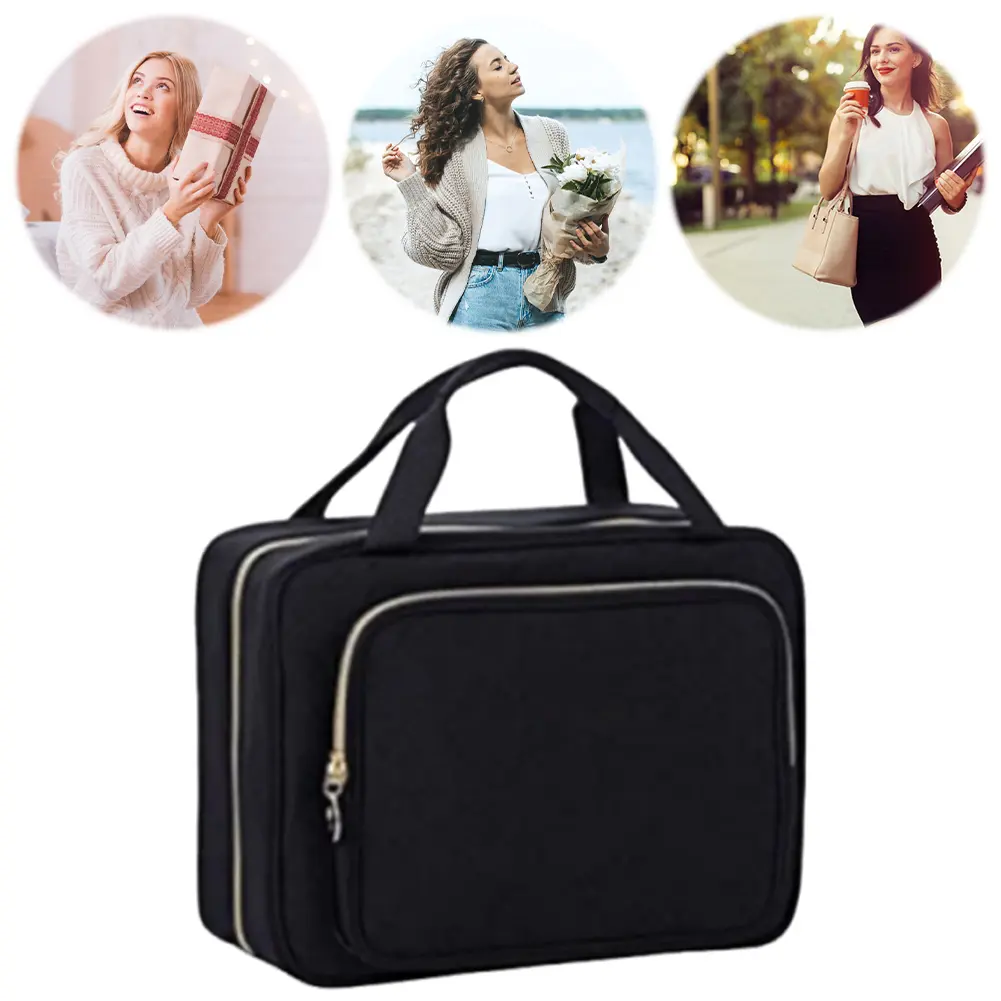 PVC Casual Skincare Pouch PU Leather Versatile Toiletry Case Large Capacity Toiletries Organizer Bag Ladies Outdoor Travel Bag