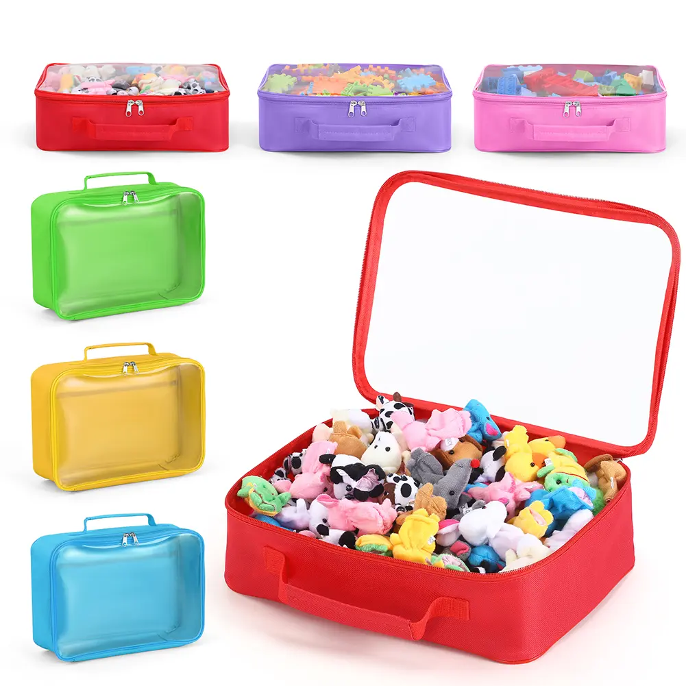 6PCS PVC Zipper Travel Storage Bag Dust-Proof & Waterproof Reusable Large Organizer Bag for Board Games Building Blocks Puzzles
