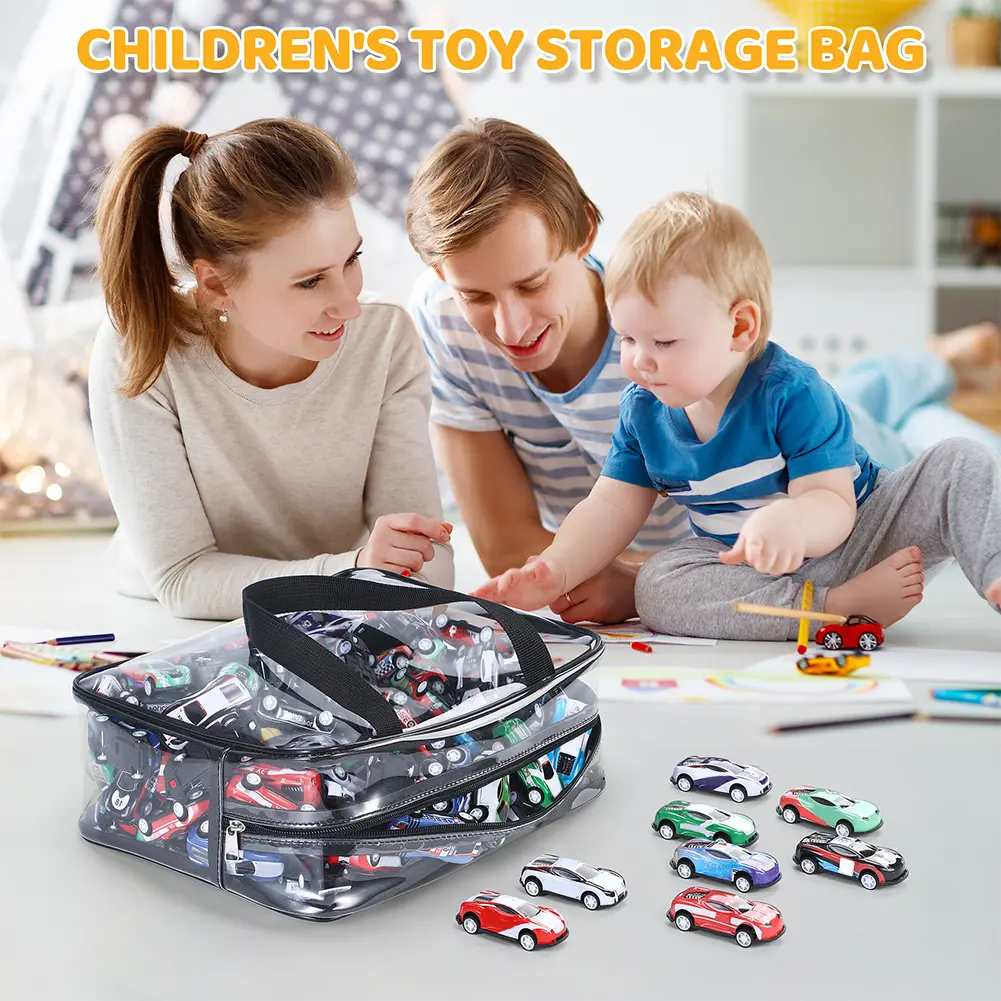 6PCS PVC Zipper Travel Storage Bag Dust-Proof & Waterproof Reusable Large Organizer Bag for Board Games Building Blocks Puzzles