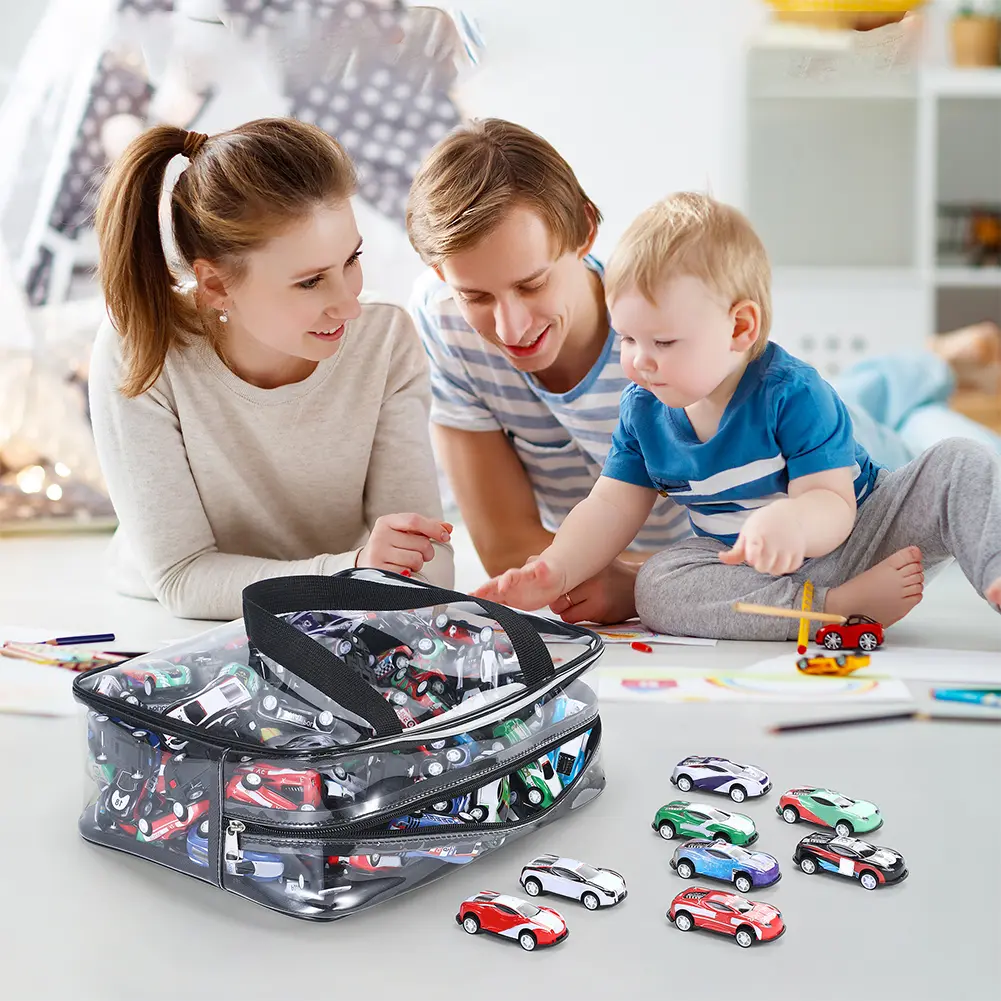 6PCS PVC Zipper Travel Storage Bag Dust-Proof & Waterproof Reusable Large Organizer Bag for Board Games Building Blocks Puzzles