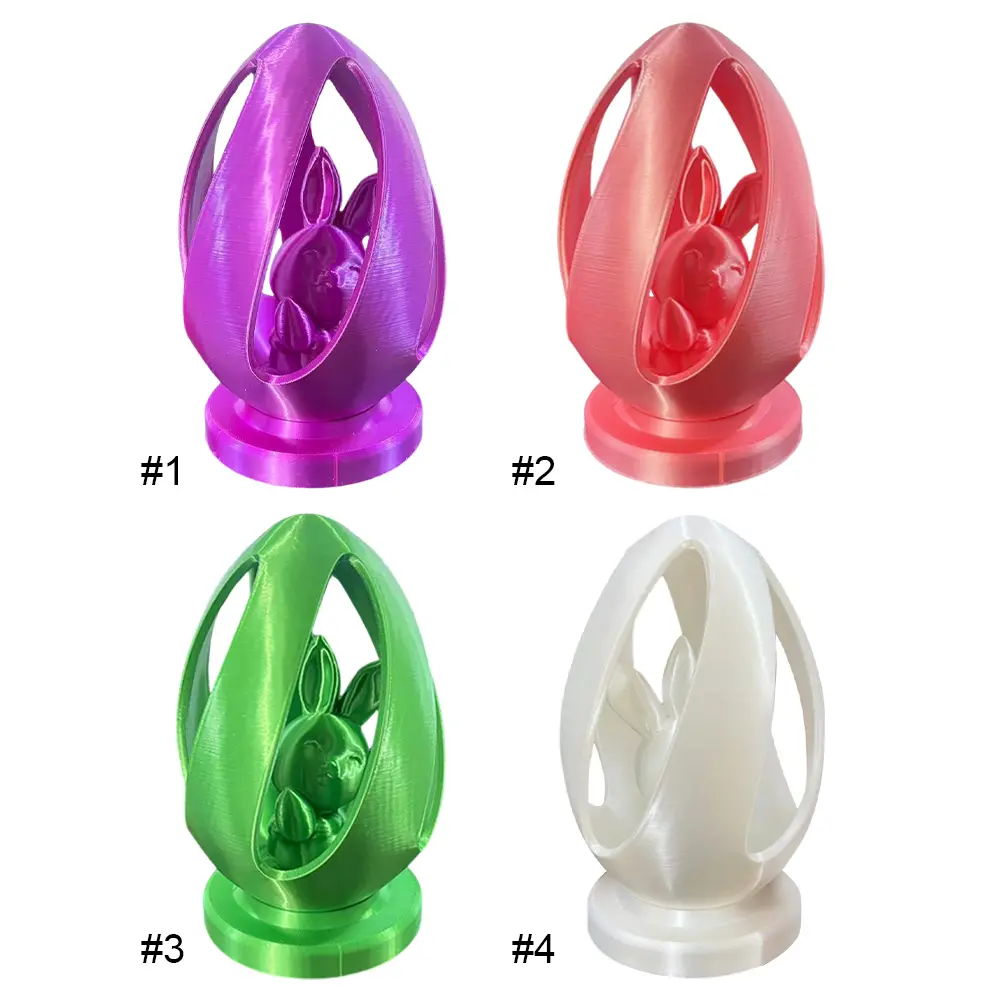 Easter Egg Wıth Rabbit Miniature Decorative Egg 3D Printed Model Rabbit Figurine Miniature Easter Egg Home Living Room Decor