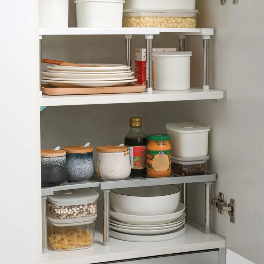 Storage Shelf Collapsible Under Sink Organizer Drill-Free Cabinet Storage Shelve Shoe Rack for Cabinet Countertop Pantry Desktop