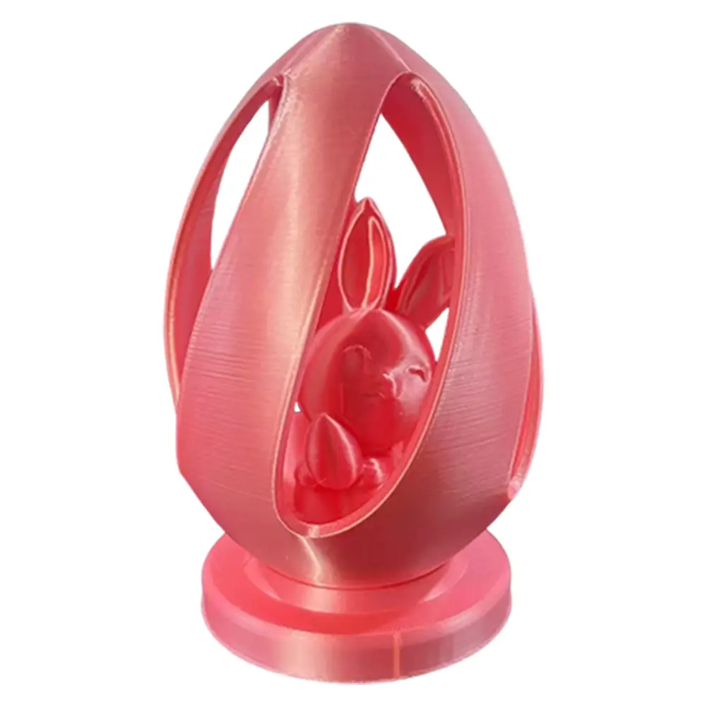 Easter Egg Wıth Rabbit Miniature Decorative Egg 3D Printed Model Rabbit Figurine Miniature Easter Egg Home Living Room Decor