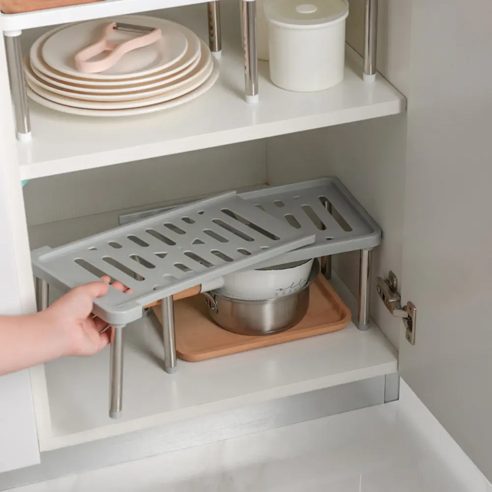 Storage Shelf Collapsible Under Sink Organizer Drill-Free Cabinet Storage Shelve Shoe Rack for Cabinet Countertop Pantry Desktop
