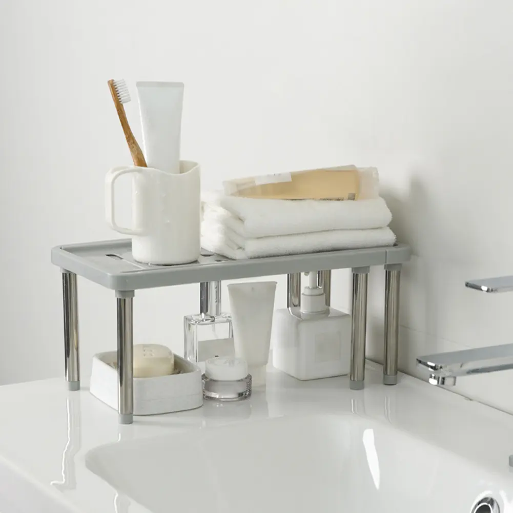 Storage Shelf Collapsible Under Sink Organizer Drill-Free Cabinet Storage Shelve Shoe Rack for Cabinet Countertop Pantry Desktop