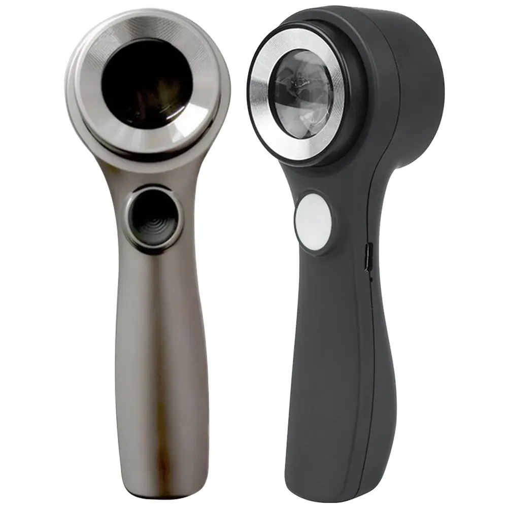 10X Handheld Magnifying Glass with 6 LED Light USB Rechargeable Handheld Illuminated Magnifier Microscope Reading Jewelry Loupe