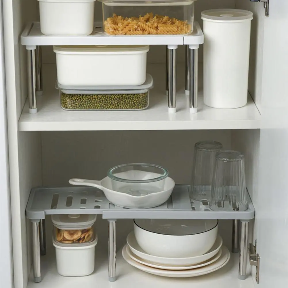 Storage Shelf Collapsible Under Sink Organizer Drill-Free Cabinet Storage Shelve Shoe Rack for Cabinet Countertop Pantry Desktop