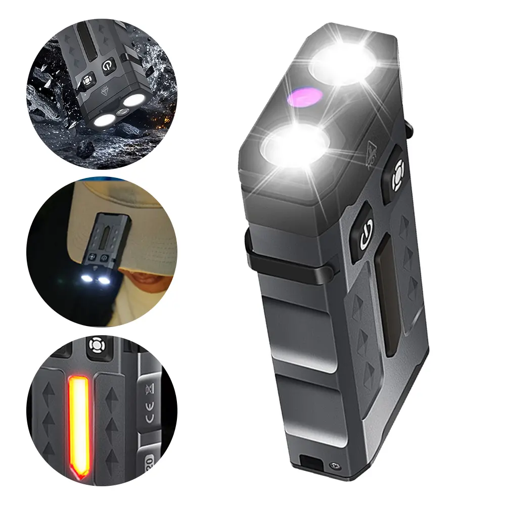 EDC Flashlight LED Keychain Light 1100LM Pocket Lantern RGB Light Keychain Flashlight for Outdoor Camping