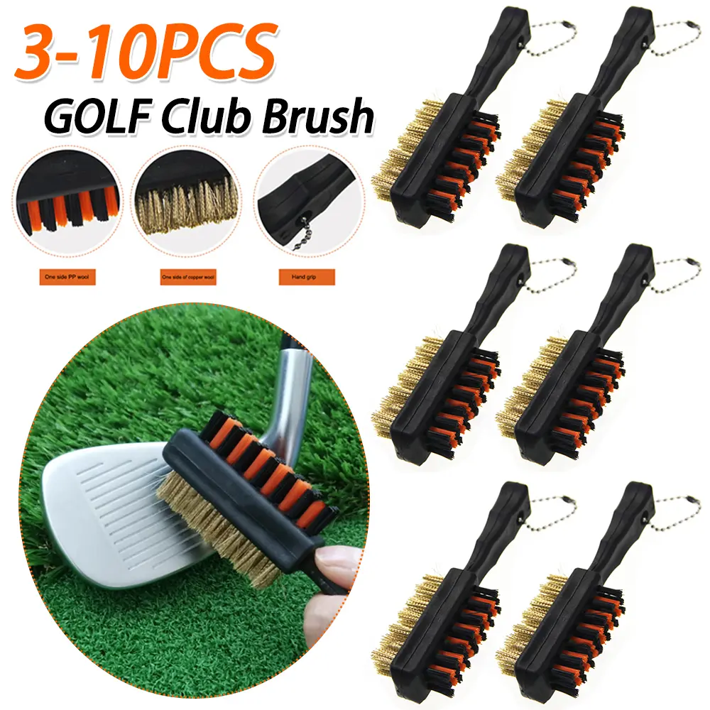 3-10PCS Double Sided Golf Club Brush Portable Golf Club Cleaning Brush Rustproof Golf Club Groove Cleaner Brush for Golf Sports