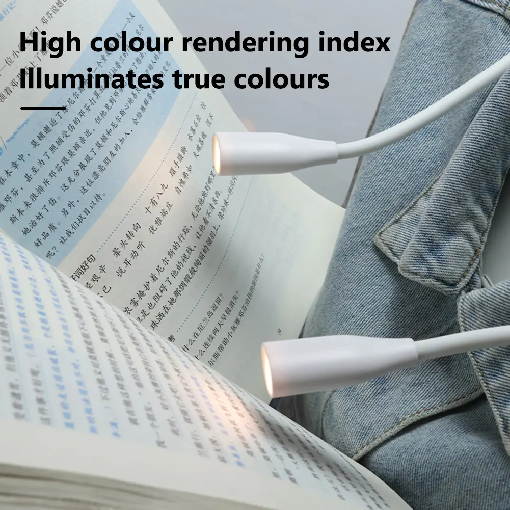 Book Light Bendable Arms Reading Lamp Adjustable Brightness LED Night Light Hands Free Flashlight for Reading Crafting Knitting