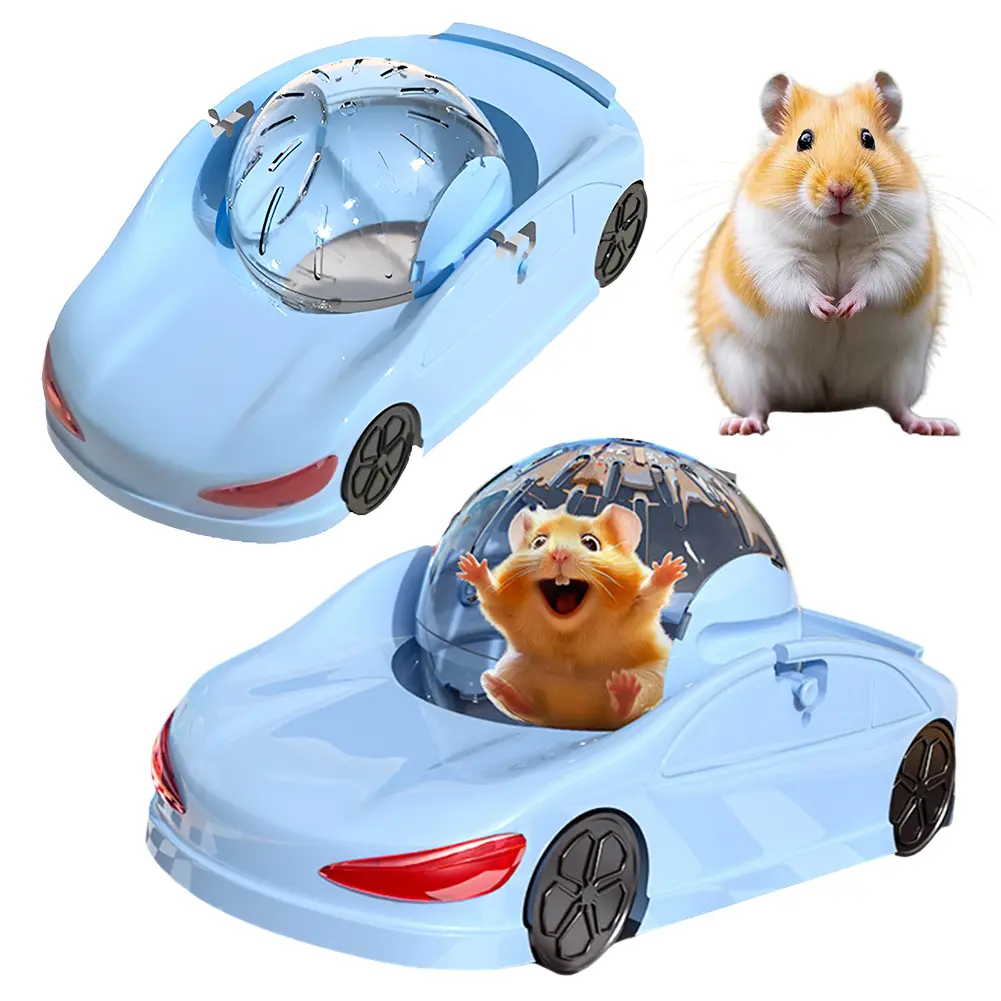 Hamster Running Ball Enhance Cardiopulmonary Function Fitness Wheel Toy Vehicle for Small Pets Ferrets Golden Bear