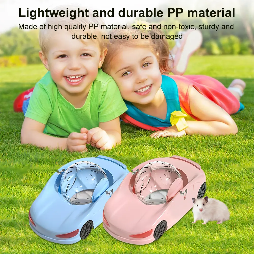 Hamster Running Ball Enhance Cardiopulmonary Function Fitness Wheel Toy Vehicle for Small Pets Ferrets Golden Bear
