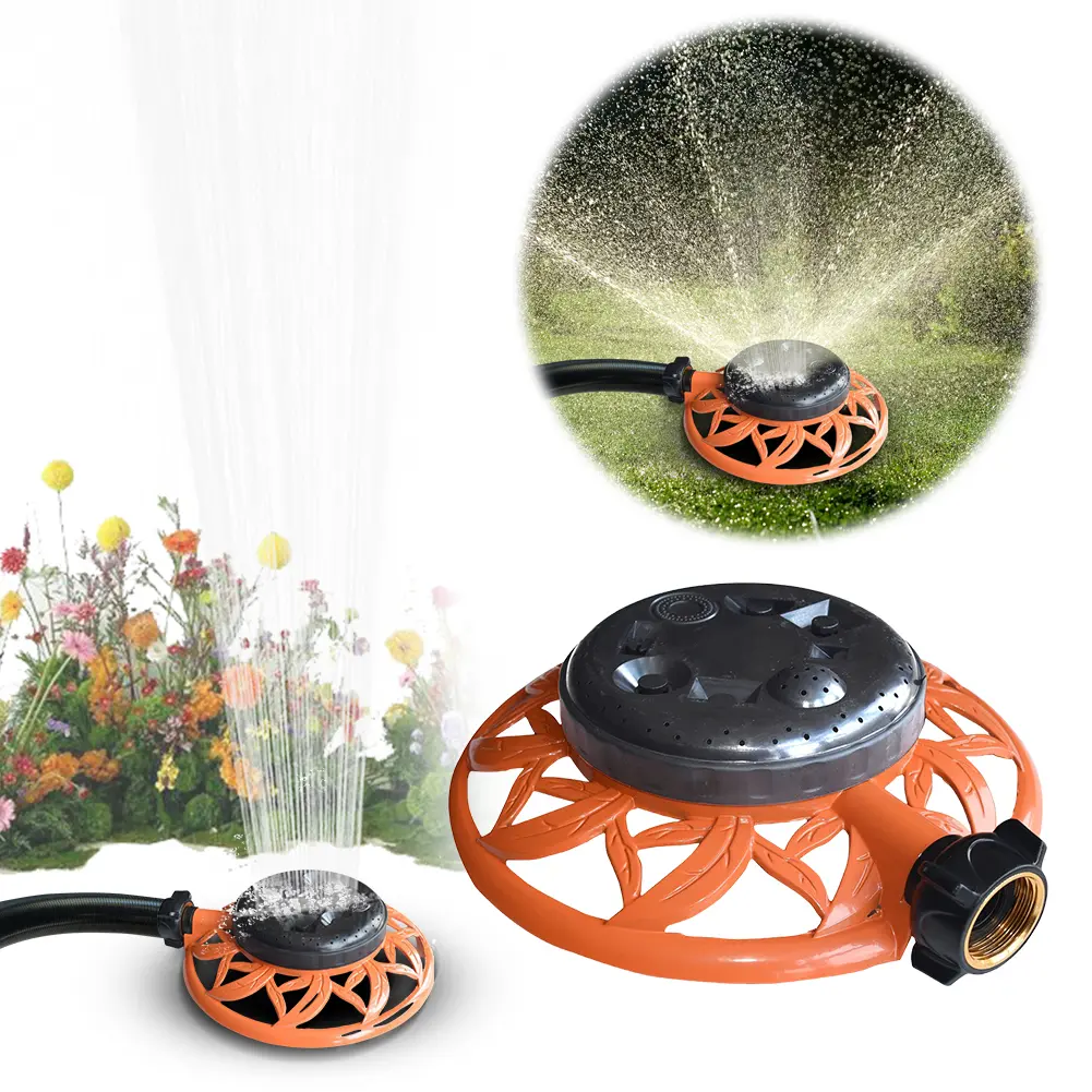8 Pattern Water Sprinkler with Metal Decorative Base Turret Metal Sprinkler Turret Pattern Sprinkler for Watering Plant