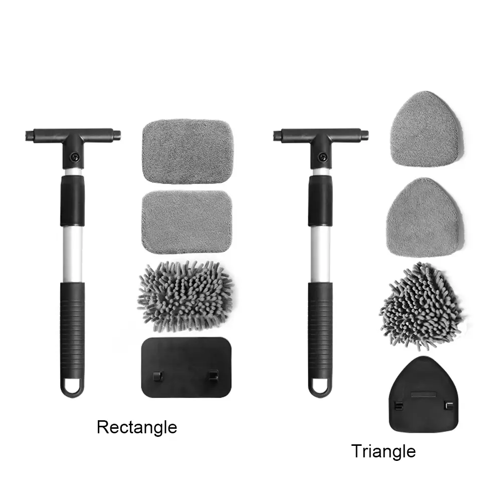 Telescopic Window Defog Brush Adjustable Windshield Window Cleaner Brush Glass Cleaning Brush Kit for Auto Interior Glass Wiper