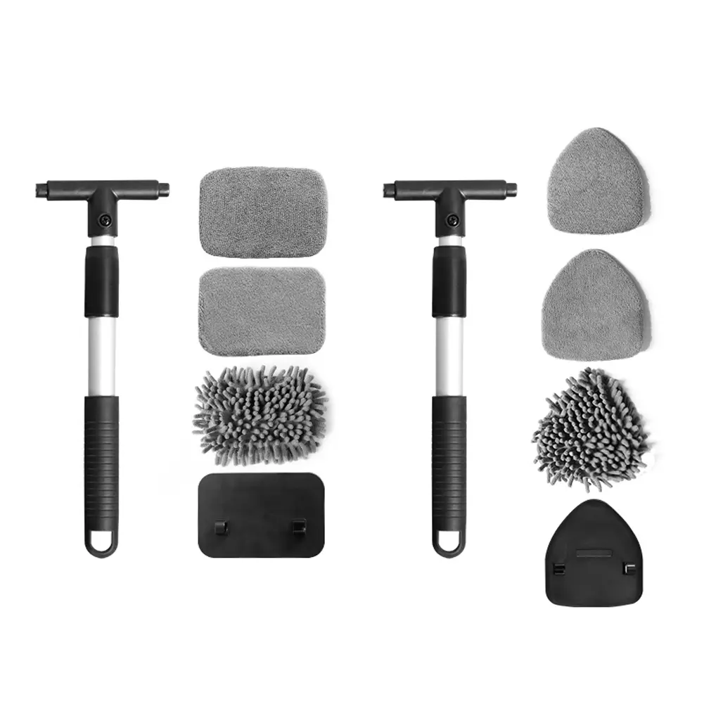 Telescopic Window Defog Brush Adjustable Windshield Window Cleaner Brush Glass Cleaning Brush Kit for Auto Interior Glass Wiper