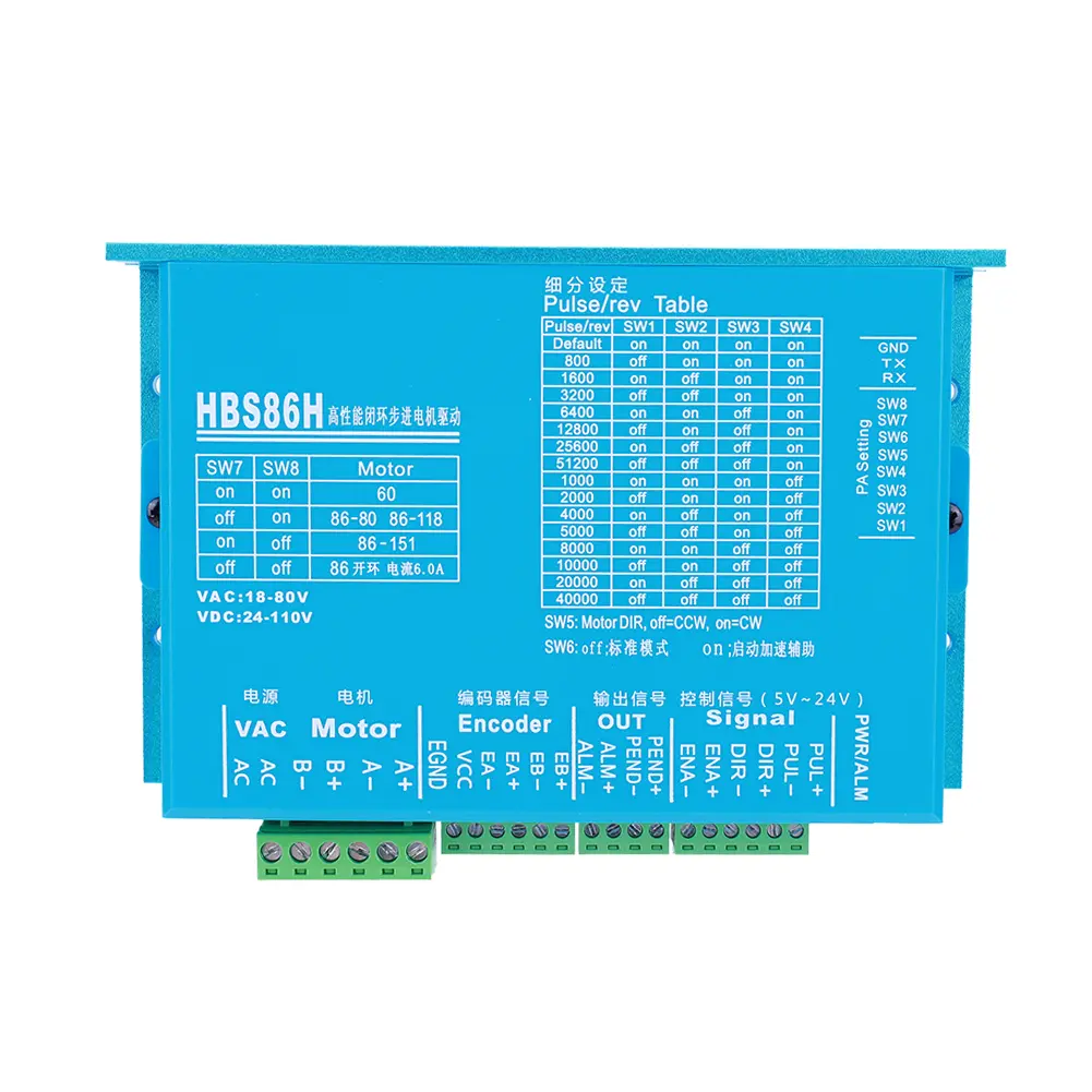 HBS86H Closed Loops Two-Phase Digital Stepper Driver with RS232 Port Stepper Motor Driver Motor Drive Replacement