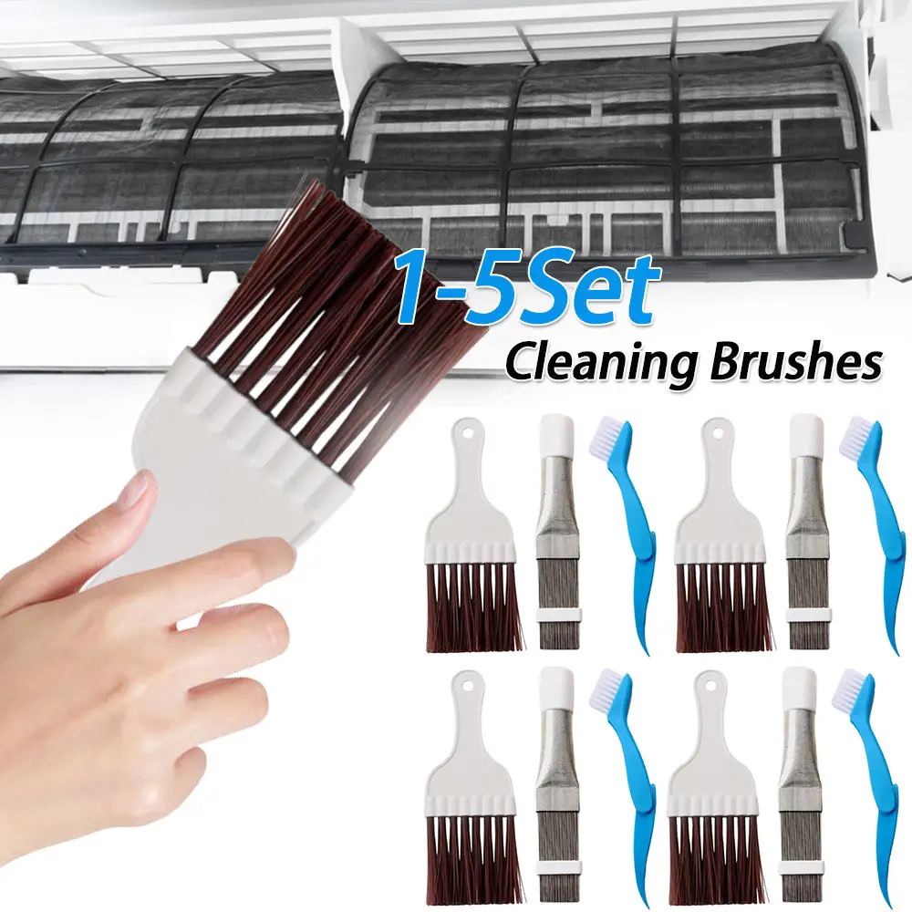 1-5SET Slat Cleaning Brush Multifunctional Air Conditioner Cleaning Brush Ergonomic for Cleaning Air Conditioners Refrigerators