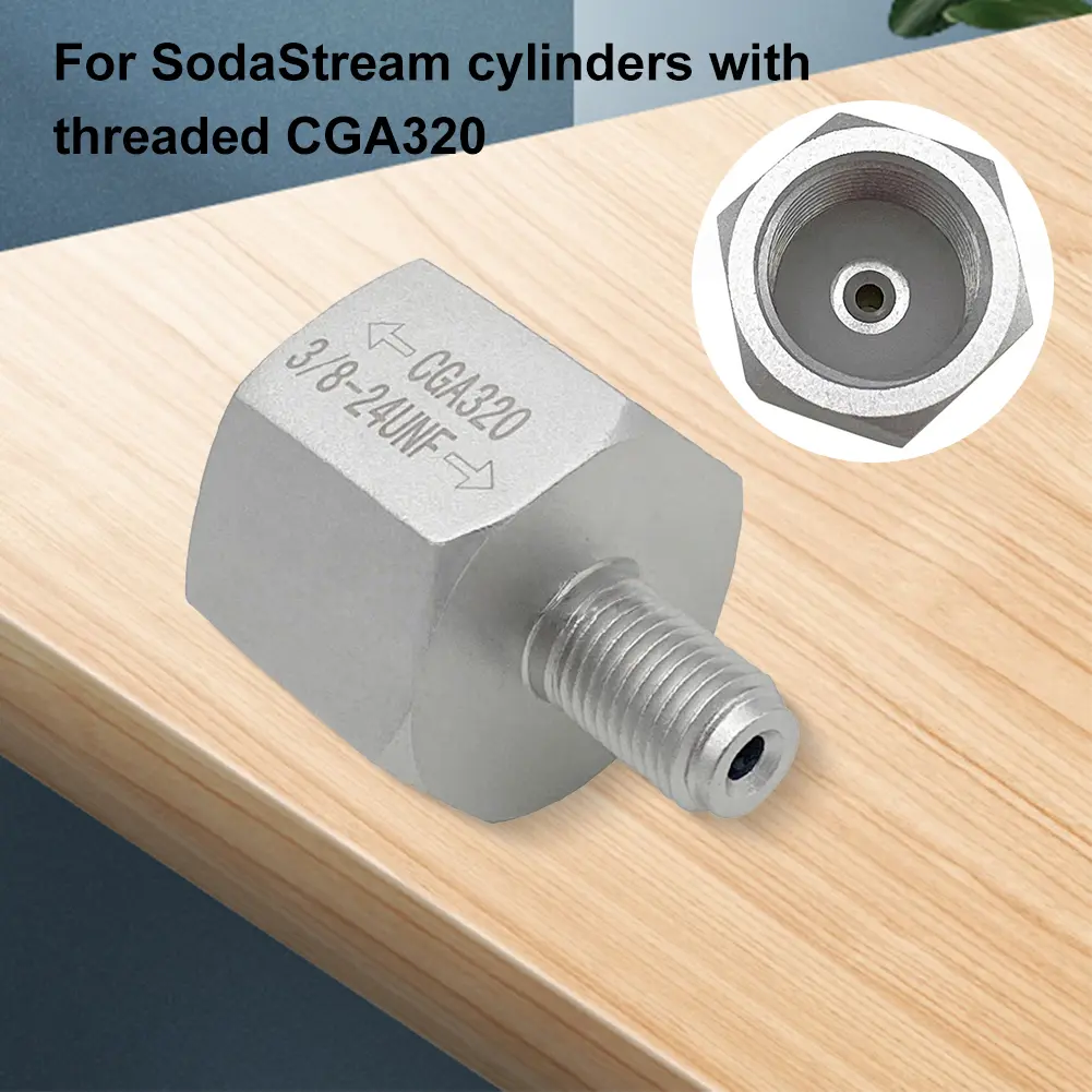 Cylinder Refill Adapter Quick Connect CO2 Refill Adapter CGA320 To 3/8UNF-24 Soda Cylinder Adapter Leakproof for Homebrew Beer