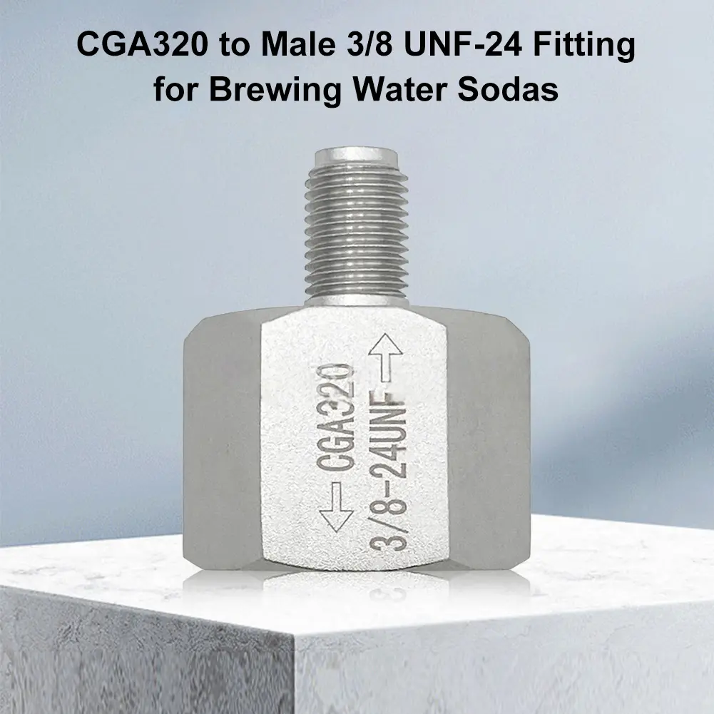 Cylinder Refill Adapter Quick Connect CO2 Refill Adapter CGA320 To 3/8UNF-24 Soda Cylinder Adapter Leakproof for Homebrew Beer