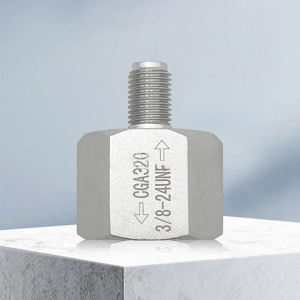 Cylinder Refill Adapter Quick Connect CO2 Refill Adapter CGA320 To 3/8UNF-24 Soda Cylinder Adapter Leakproof for Homebrew Beer