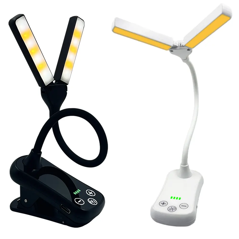 Charging Light Three-Button Touch Small Book Light Rechargeable Adjust Brightness 14 LED for Travel Bedroom Reading