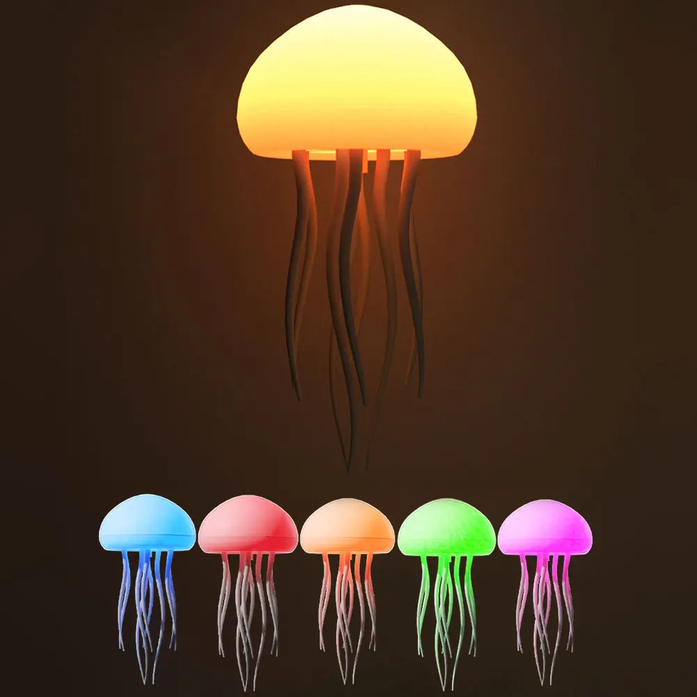 Jellyfish Night Light with Dancing Legs Jellyfish Bedside Lamp RGB Gradient Jellyfish Table Lamp Jellyfish Desk Lamp for Bedroom