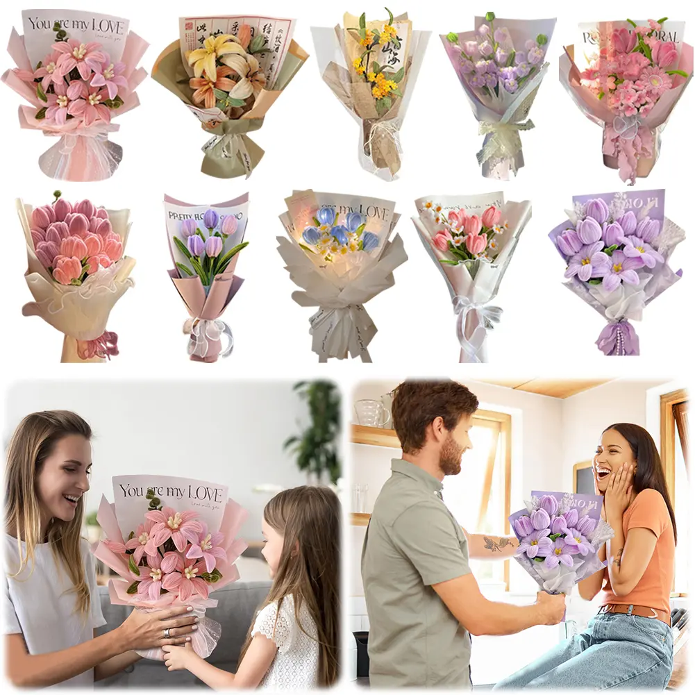 Flower Stem Aesthetic Pipe Wear Resist Bouquet Twisting Sticks Material Pack for Mother Friend Teacher Gifts
