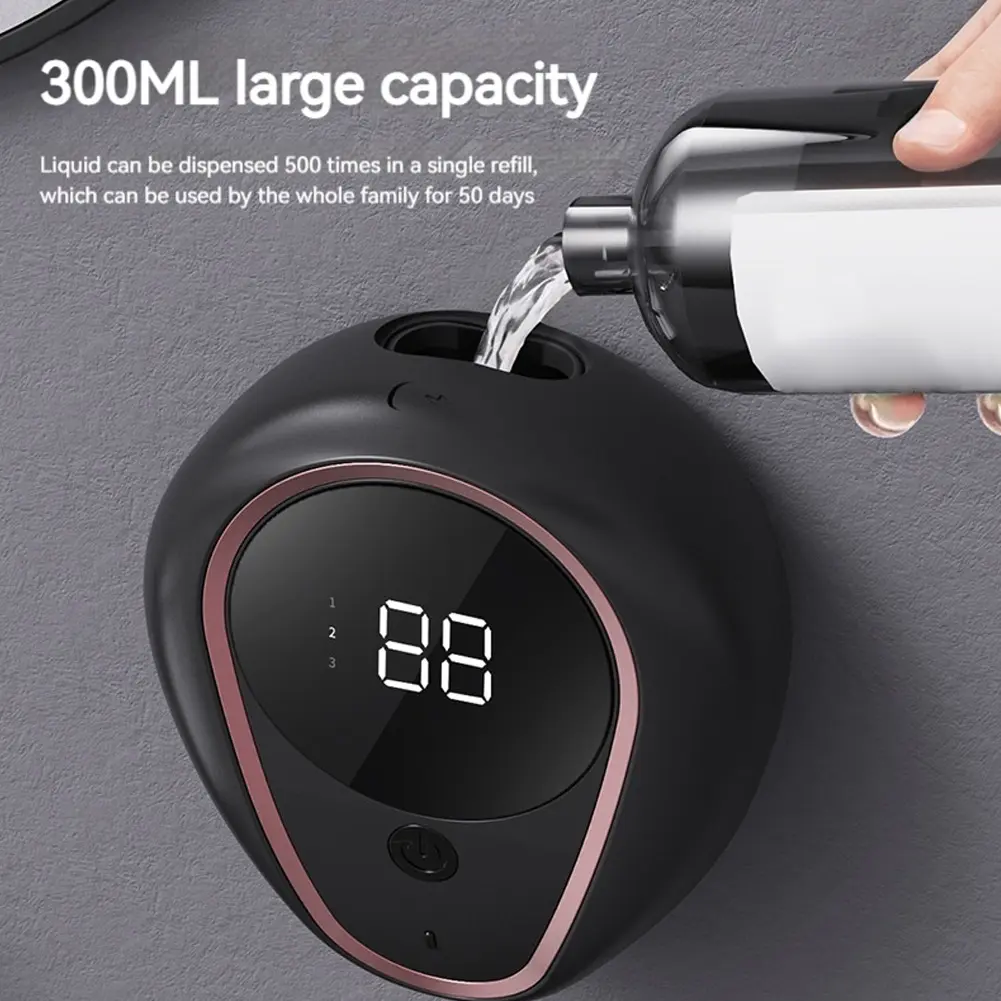 Automatic Wall Mount Foam Soap Dispenser Infrared Sensor Small Touchless Soap Dispenser IPX5 Waterproof Rechargeable Foam Device