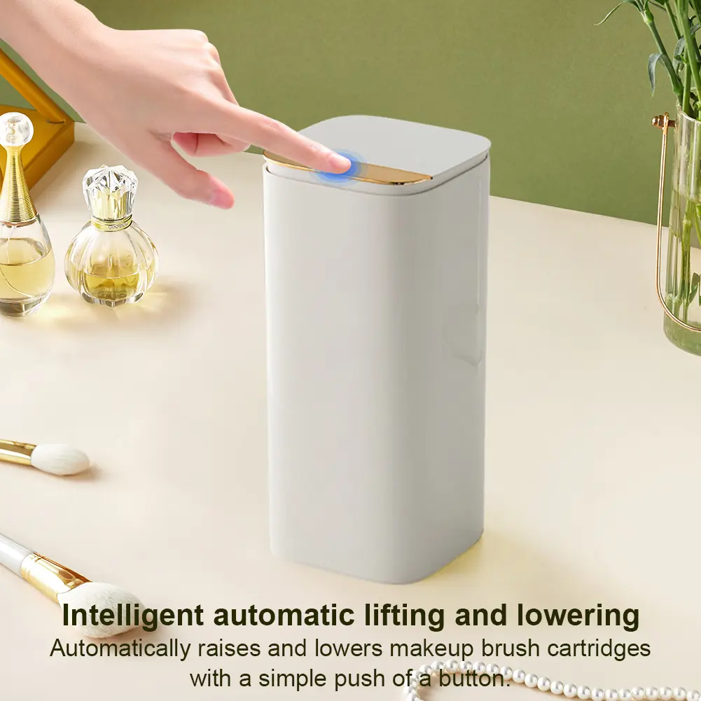 Automatic Lifting Makeup Brush Holder Waterproof Cosmetic Brushes Container Lipstick Eyebrow Pen Holder for Bathroom Countertop