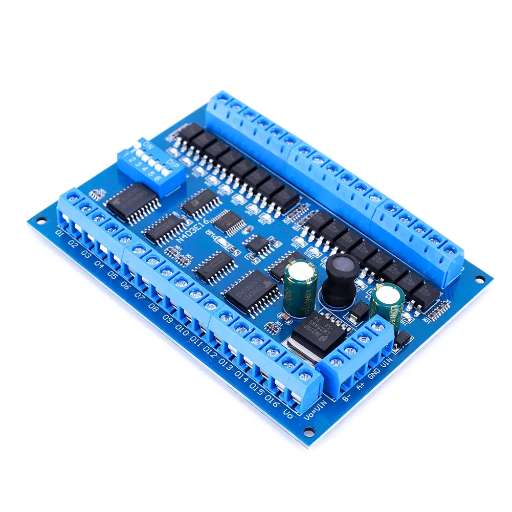 DC 12V 24V 03 06 16 Modbus RTU Module 16 Input 16 Output Modbus RTU Module Board RS485 Remote Control Module