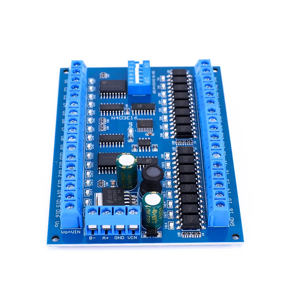 DC 12V 24V 03 06 16 Modbus RTU Module 16 Input 16 Output Modbus RTU Module Board RS485 Remote Control Module
