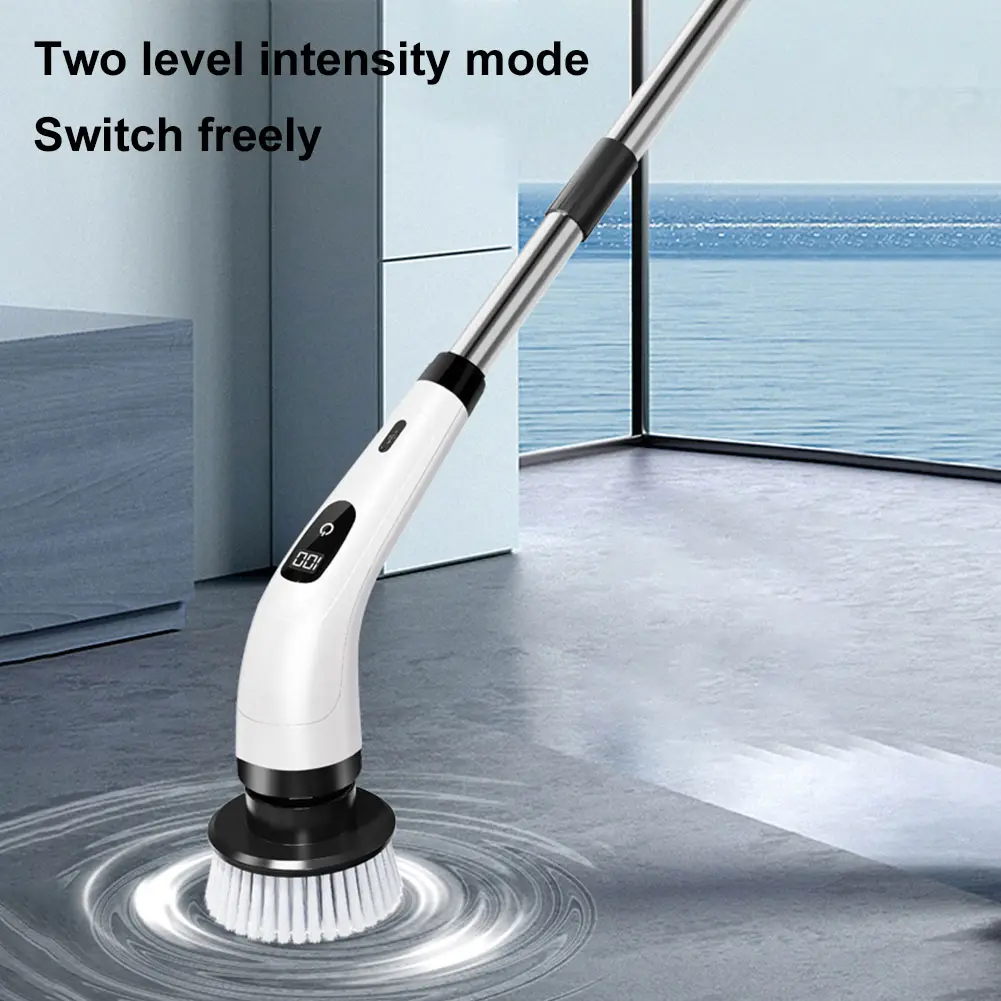 Electric Spin Scrubber Waterproof Cleaning Brush with Replaceable Brush Heads Shower Scrubber for Bathroom Kitchen Cleaning