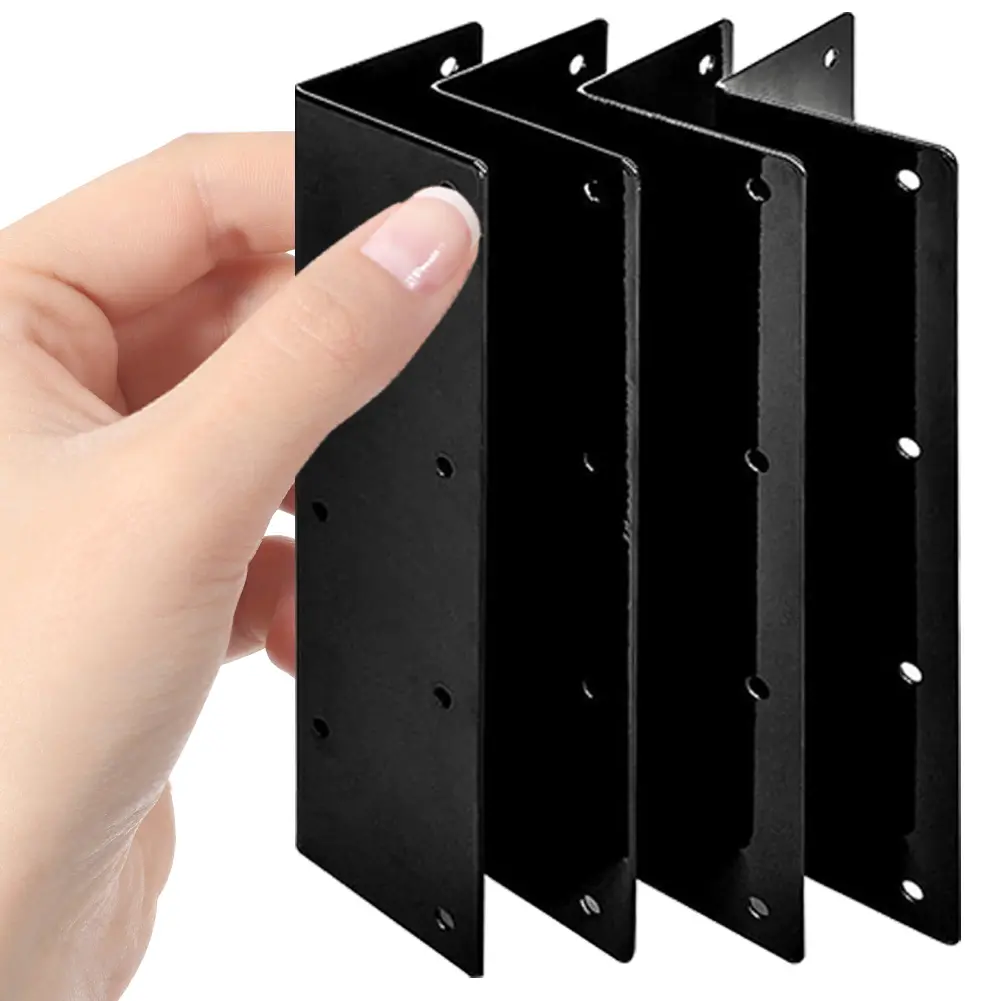 4Pcs Raised Bed Corners Metal Connectors with Screws Black Metal Corner Brackets Metal L Shape Angle Brackets for 20-24Inch Bed