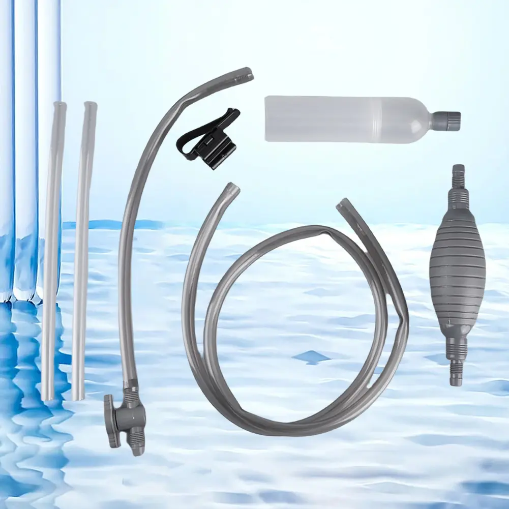 Aquarium Manual Water Changer with Outlet Valve Handheld Vacuum Siphon Pump Reusable Air Pump Cleaning Tool for Cleaning Gravel
