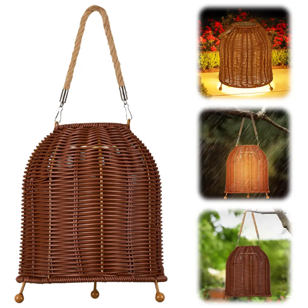 Solar Lantern Decorative Solar Powered Table Lamp IP65 Waterproof Outdoor Hanging Lamp for Garden Patio Yard