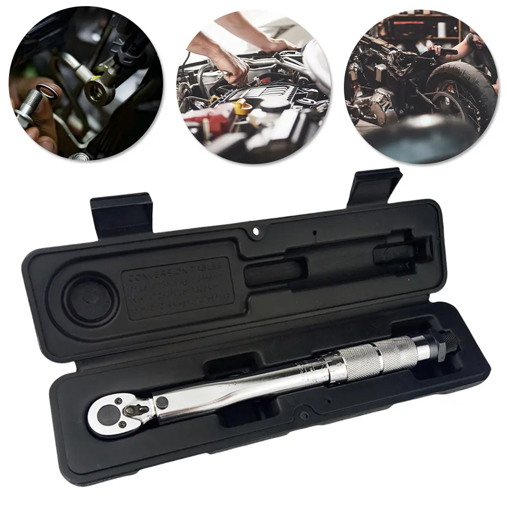 Drive Click Torque Wrench 5-25Nm Adjustable Torque Wrench Multi-use Ratchet Repair Tool with Case for Car Vehicle