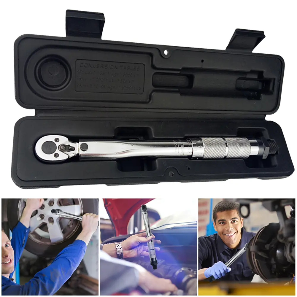 Drive Click Torque Wrench 5-25Nm Adjustable Torque Wrench Multi-use Ratchet Repair Tool with Case for Car Vehicle