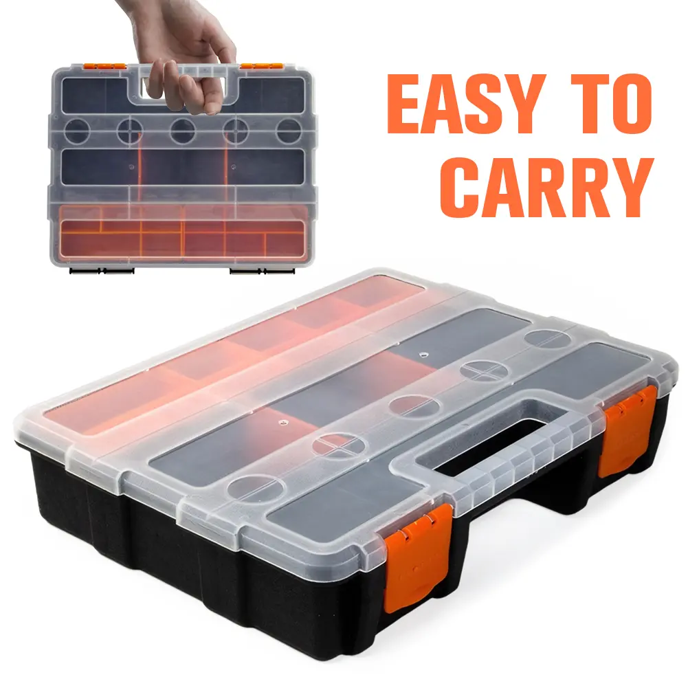 Transparent Assortment Box Waterproof Small Parts Sorting Box Lightweight Hardware Parts Tool Kit for Screws Nuts Tools