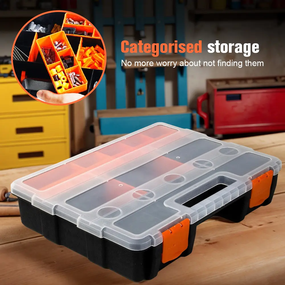 Transparent Assortment Box Waterproof Small Parts Sorting Box Lightweight Hardware Parts Tool Kit for Screws Nuts Tools