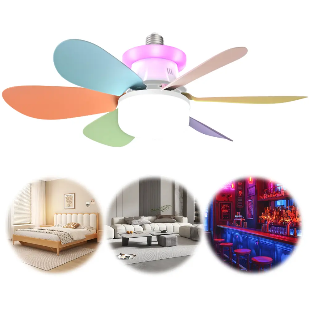 40W Flush Mount Ceiling Fan Lamp with Remote Ceiling Fan Chandelier Stepless Dimming Decorative Ceiling Fanlight for Bedroom
