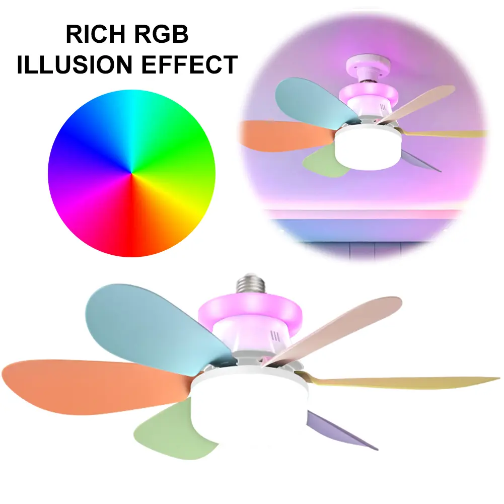 40W Flush Mount Ceiling Fan Lamp with Remote Ceiling Fan Chandelier Stepless Dimming Decorative Ceiling Fanlight for Bedroom